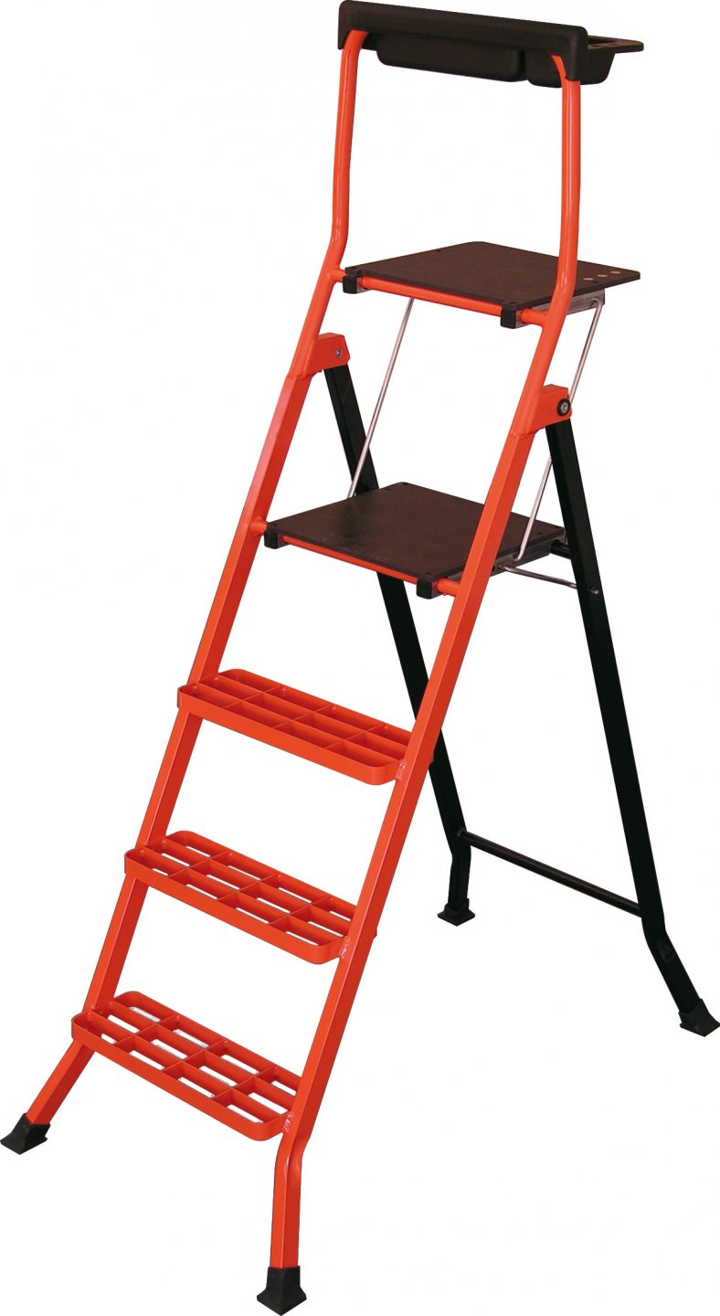 Scară pliabilă din oțel lescabo cu platformă, 1 tronson, 90 cm
