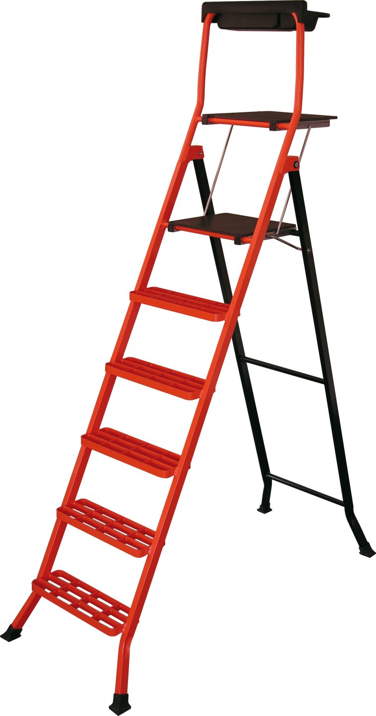 Scară pliabilă din otel lescabo cu platformă, 1 tronson, 140 cm