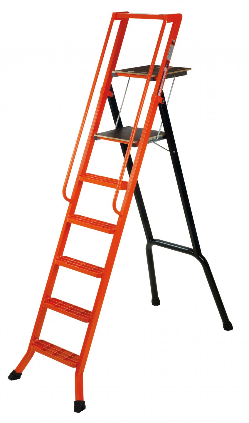 Scari pliabile din aluminiu lescabo cu platformă, 1 tronson,  140 cm