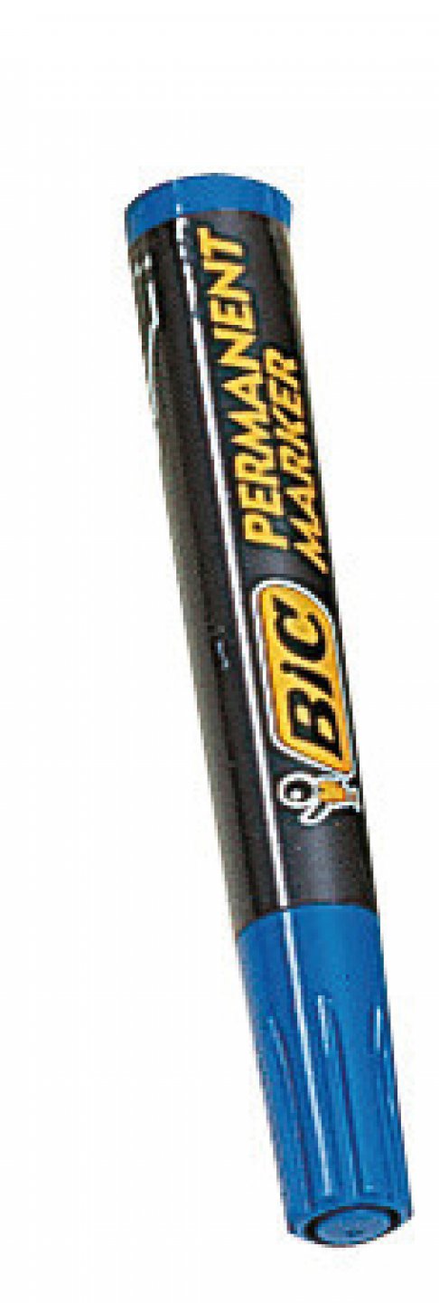 Marker permanent bic albastru - plastic