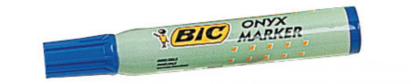 Marker permanent bic albastru - metalic