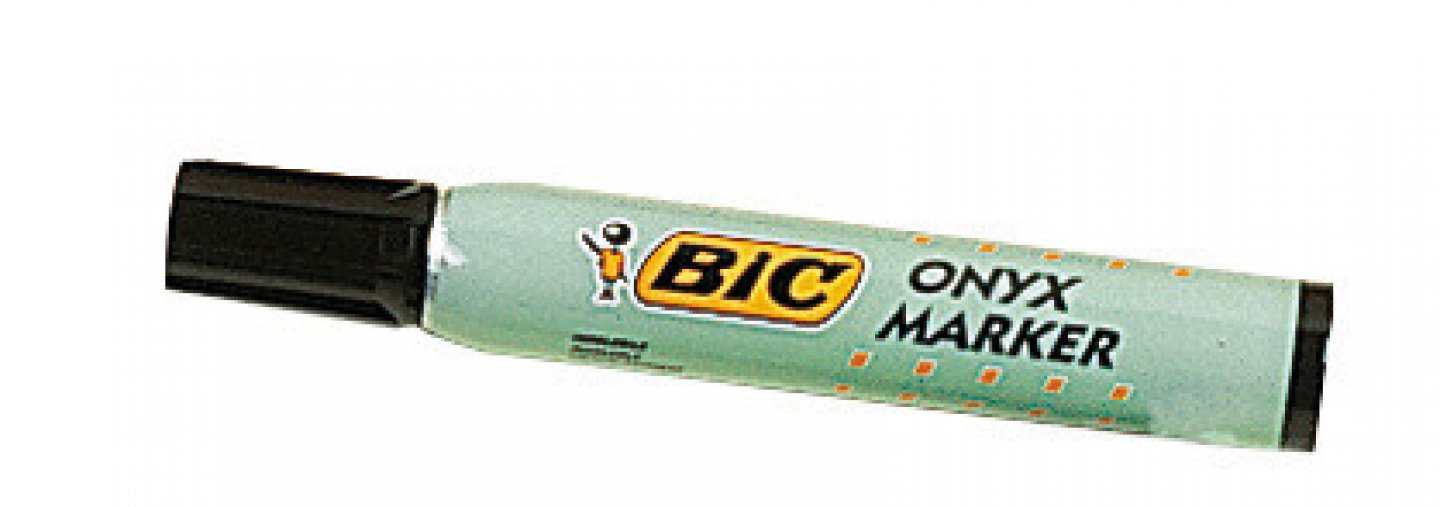 Marker permanent bic negru - metalic