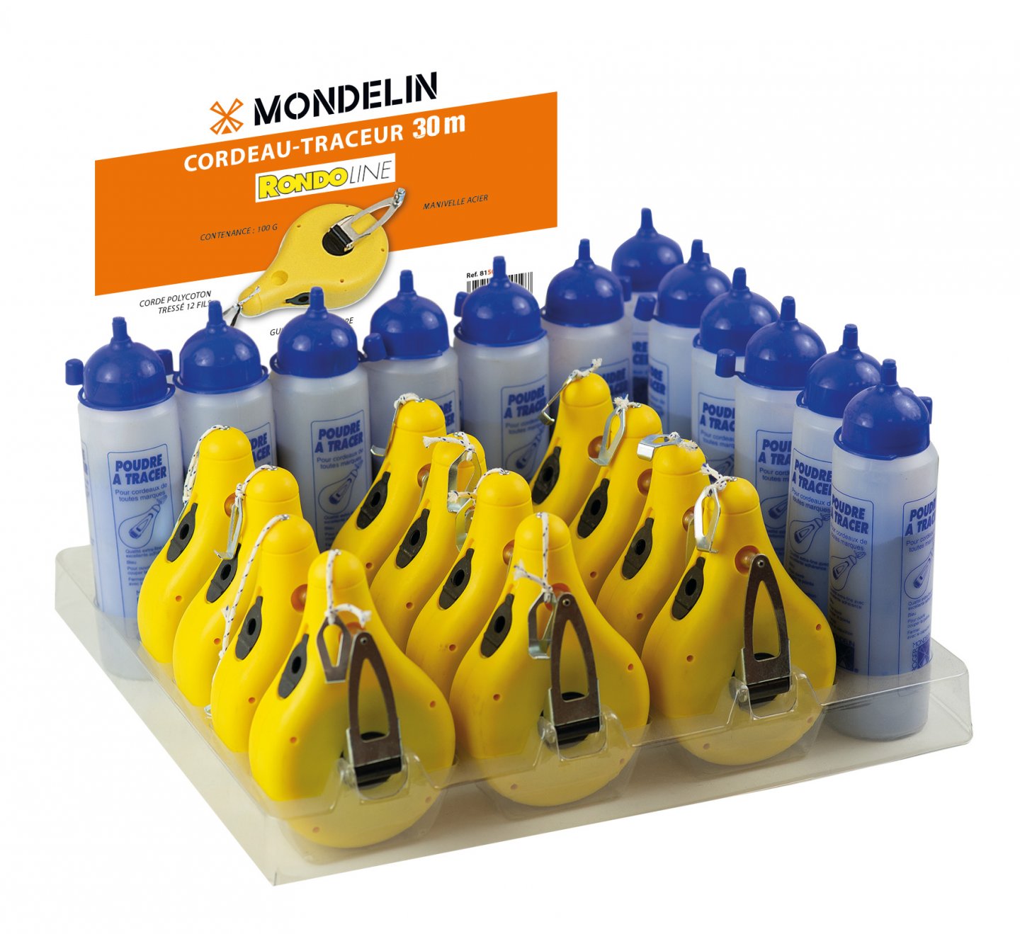 Display 12 cordoane rondoline + 12 flacoane de pudră