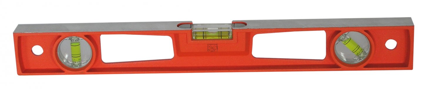 Nivelă rectangulară din aluminiu cu 2 fețe și 3 fiole