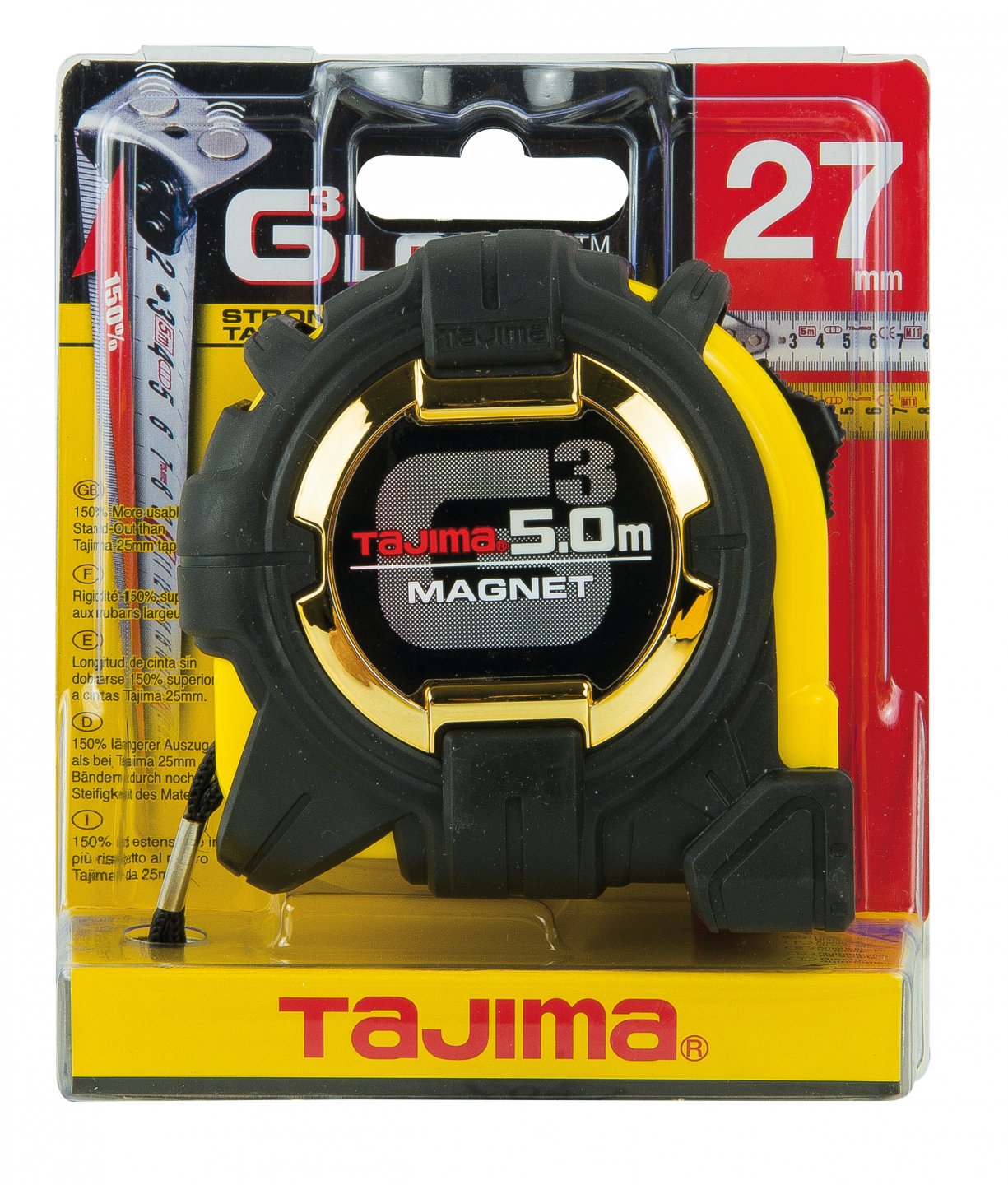Ruletă bimaterial tajima g-3lock, cu magnet 02