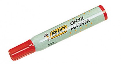 Marker permanent bic roșu - metalic