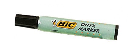 Marker permanent bic negru - metalic